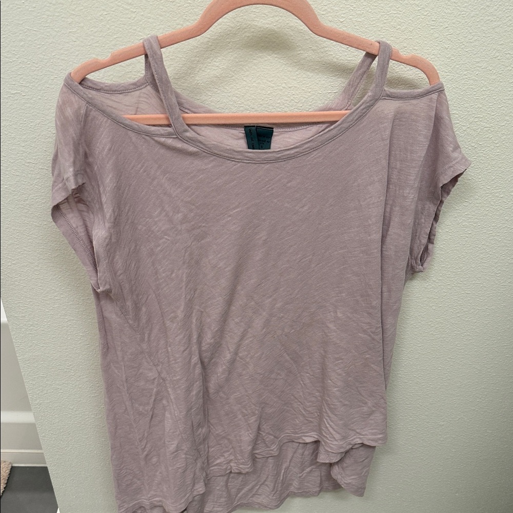 Anthropologie Lavender Cold Shoulder Tee